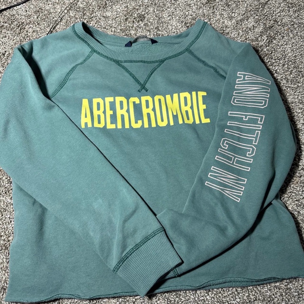 Abercrombie & Fitch Kids Teal Sweatshirt with Yellow Print